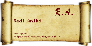 Redl Anikó névjegykártya